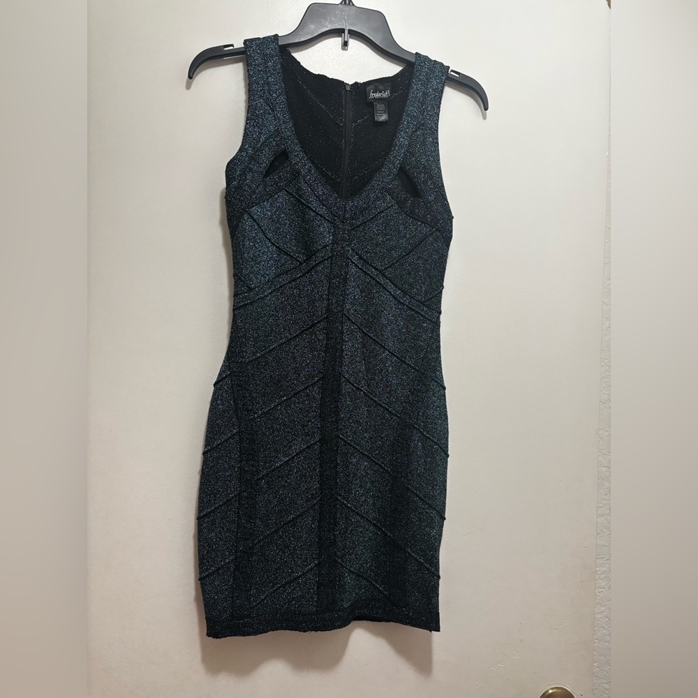 Fredericks of Hollywood Teal Woven Shimmery Stretch Midi Dress
